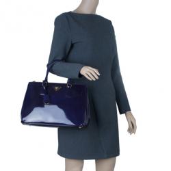 مملوكة مسبقًا Prada Purple Patent Medium Lux Double-Zip Tote