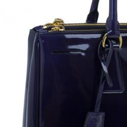 مملوكة مسبقًا Prada Purple Patent Medium Lux Double-Zip Tote