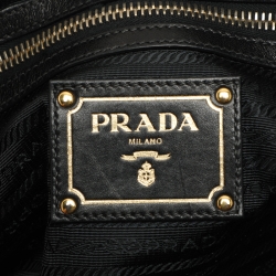 Pre Owned Prada Black Gaufre Nylon Satchel