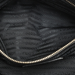 Pre Owned Prada Black Gaufre Nylon Satchel