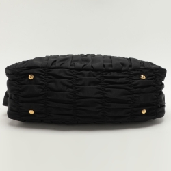 Pre Owned Prada Black Gaufre Nylon Satchel