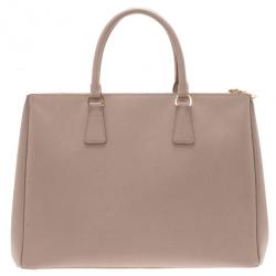 مملوكة مسبقًا Prada Nude Saffiano Double Zip Lux Tote
