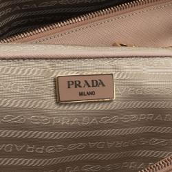 مملوكة مسبقًا Prada Nude Saffiano Double Zip Lux Tote