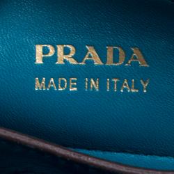 Pre Owned Prada Brown Saffiano Cuir Leather Double Handle Tote