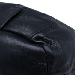 Pre Owned Prada Black Pebbled Leather Hobo