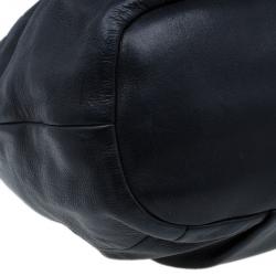 Pre Owned Prada Black Pebbled Leather Hobo