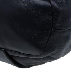 Pre Owned Prada Black Pebbled Leather Hobo