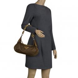 Pre Owned Prada Fatigue Green Nylon Shoulder Bag