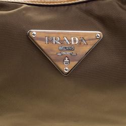 Pre Owned Prada Fatigue Green Nylon Shoulder Bag