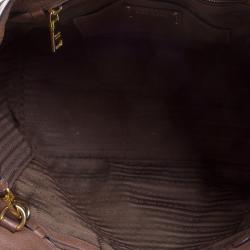 Pre Owned Prada Brown Vitello Daino Leather Shopper Tote
