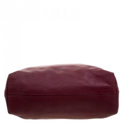 Pre Owned Prada Burgundy Vitello Daino Leather Shopper Tote