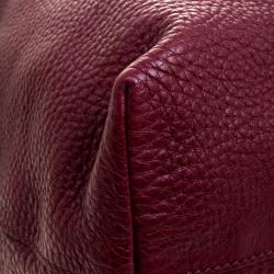 Pre Owned Prada Burgundy Vitello Daino Leather Shopper Tote