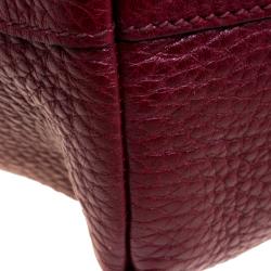 Pre Owned Prada Burgundy Vitello Daino Leather Shopper Tote