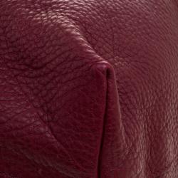 Pre Owned Prada Burgundy Vitello Daino Leather Shopper Tote