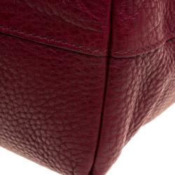 Pre Owned Prada Burgundy Vitello Daino Leather Shopper Tote