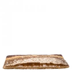 Pre Owned Prada Brown Multi Tone Sequined Clutch