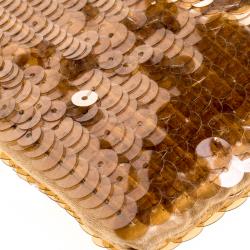 Pre Owned Prada Brown Multi Tone Sequined Clutch