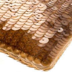 Pre Owned Prada Brown Multi Tone Sequined Clutch