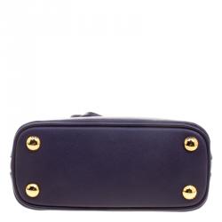 Pre Owned Prada Violet Saffiano Lux Leather Mini Promenade Crossbody Bag