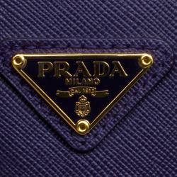Pre Owned Prada Violet Saffiano Lux Leather Mini Promenade Crossbody Bag