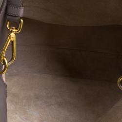 Pre Owned Prada Taupe Soft Leather Large Shopping Tote