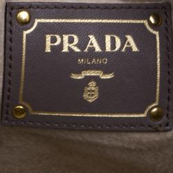 Pre Owned Prada Taupe Soft Leather Large Shopping Tote
