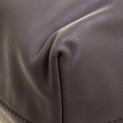 Pre Owned Prada Taupe Soft Leather Large Shopping Tote