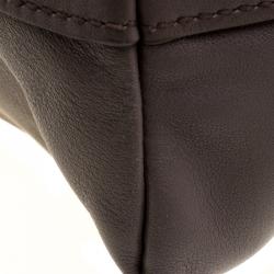 Pre Owned Prada Taupe Soft Leather Large Shopping Tote