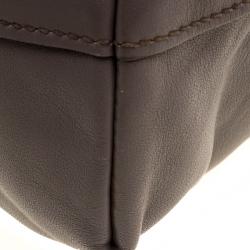 Pre Owned Prada Taupe Soft Leather Large Shopping Tote