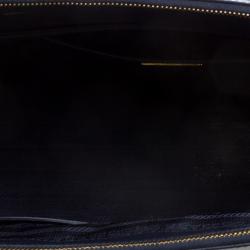 Pre Owned Prada Blue Bicolor Saffiano Lux Leather Medium Double Zip Tote