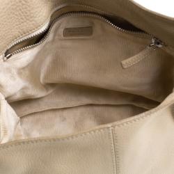 Pre Owned Prada Beige Leather Bead Embellished Hobo