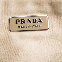 Pre Owned Prada Beige Leather Bead Embellished Hobo
