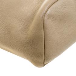 Pre Owned Prada Beige Leather Bead Embellished Hobo