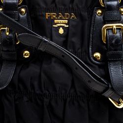 Pre Owned Prada Black Gaufre Nylon Tote