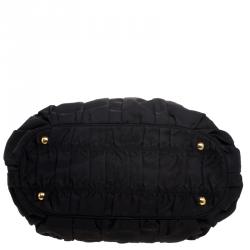 Pre Owned Prada Black Gaufre Nylon Tote