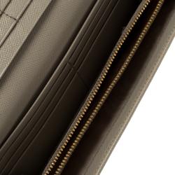Pre Owned Prada Grey Saffiano Metal Leather Continental Wallet