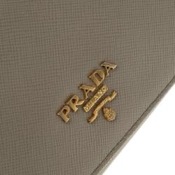 Pre Owned Prada Grey Saffiano Metal Leather Continental Wallet