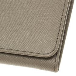 Pre Owned Prada Grey Saffiano Metal Leather Continental Wallet