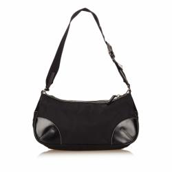Pre Owned Prada Black Tessuto Nylon/Leather Shoulder Bag