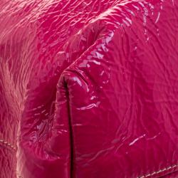Pre Owned Prada Hot Pink Patent Leather Shopper Tote