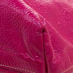 Pre Owned Prada Hot Pink Patent Leather Shopper Tote