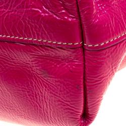 Pre Owned Prada Hot Pink Patent Leather Shopper Tote