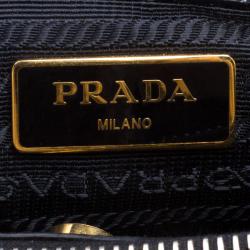 Pre Owned Prada Black Saffiano Lux Leather Medium Garderner's Tote