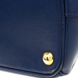 Prada Navy Blue Saffiano Lux Leather Medium Double Zip Tote