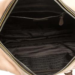 Pre Owned Prada Ardesia/Nudo Ombre Leather Glace Zippers Satchel