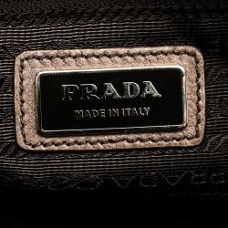 Pre Owned Prada Ardesia/Nudo Ombre Leather Glace Zippers Satchel