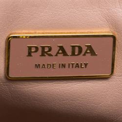 Pre Owned Prada Brown Ostrich Leather Executive Double Zip Tote