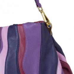 مملوكة مسبقًا Prada Multicolor Nappa Leather Stripes Large Hobo