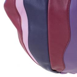 مملوكة مسبقًا Prada Multicolor Nappa Leather Stripes Large Hobo