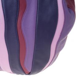 مملوكة مسبقًا Prada Multicolor Nappa Leather Stripes Large Hobo